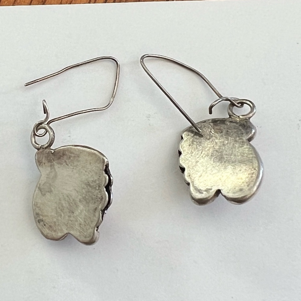 Vintage Silver and Turquoise Dangle Earrings - Picture 5 of 5